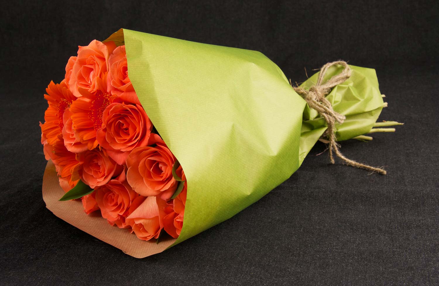 June Rose Blossom Orange Wrapping Paper · Creative Fabrica