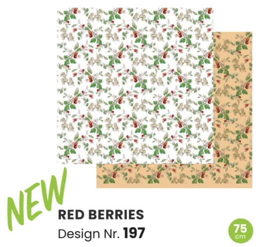 Red Berries Christmas flower paper 197