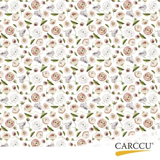 Noviflora: Hillityt vaaleat sävyt luovat rauhallisen kehyksen herkille asetelmille.